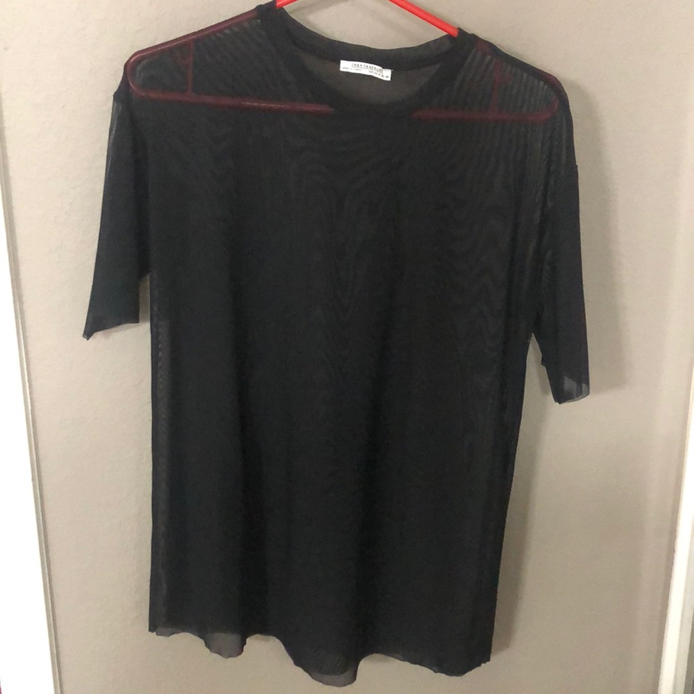 Sheer mesh black Zara top